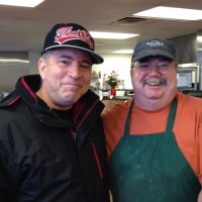 Len with The owner of Spaghetti Jim's